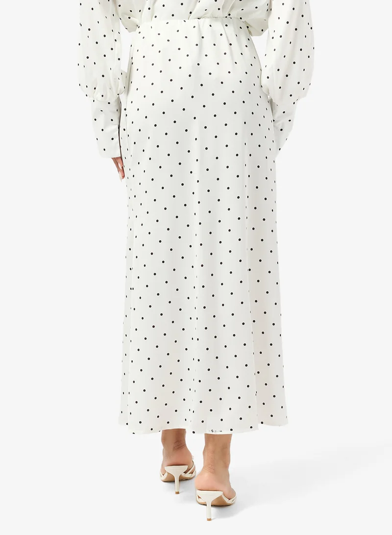 Ginger  Satin Polka Dot Skirt for Women | Best Price UAE